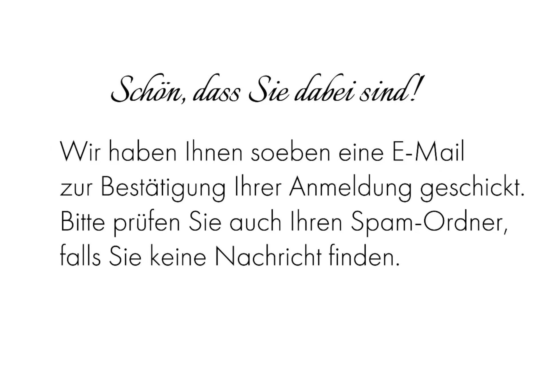 Newsletter confirmation message